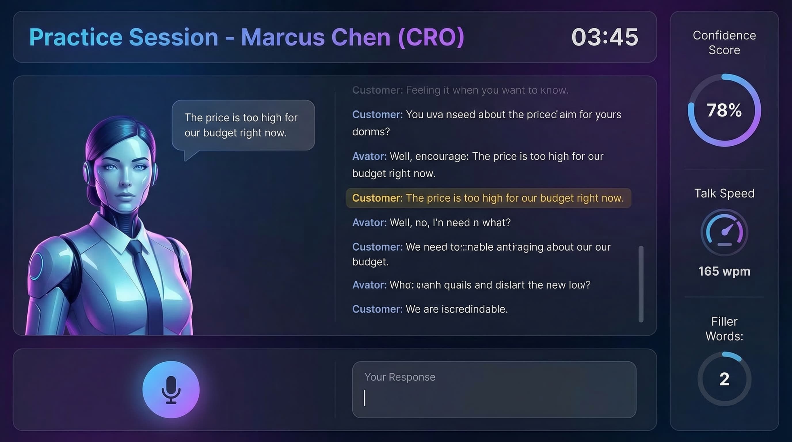 Practice objection handling with Marcus Chen